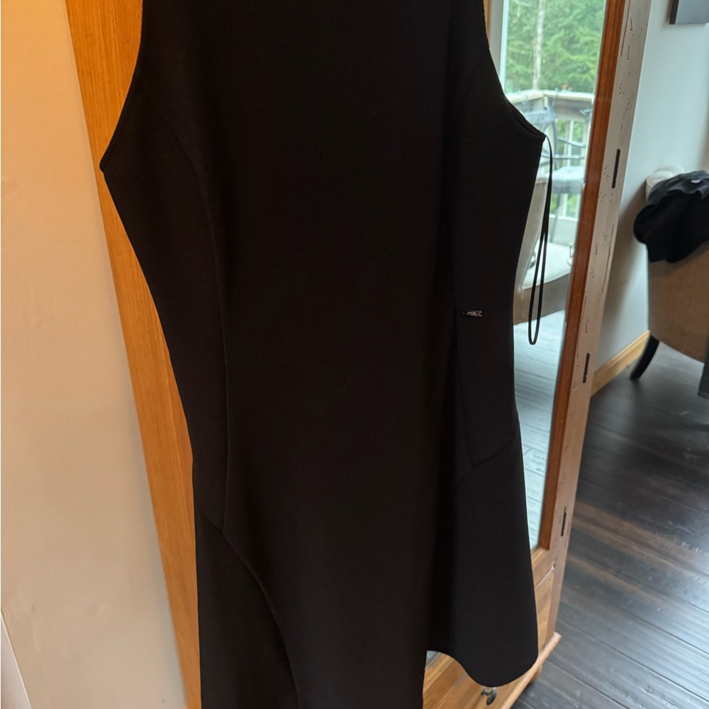 A/X Armani Exchange Elegant Black Asymmetrical Dress